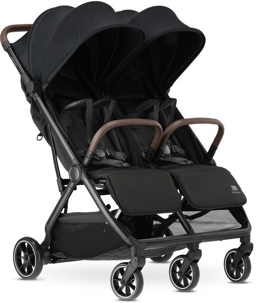 Deryan Luxe Rolo X2 V2 Dubbele Buggy - Duo Buggy - Zwart