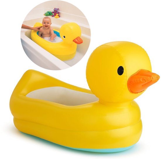 Munchkin Babybadje - White Hot™ Duck Tub - Opblaasbaar Babybadje - Vorm van een Badeend - Kleurt mee met Temperatuur! - Vanaf 6 Maanden - 79 cm x 48 cm