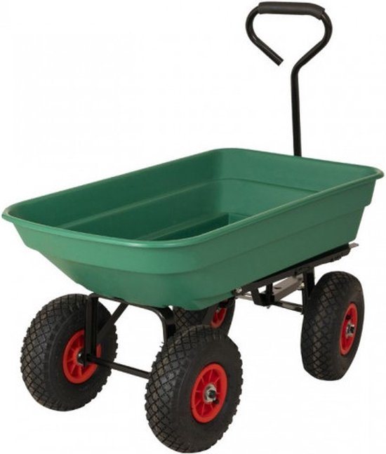 Sr Trekkar Strandkar 50 liter - met luchtbanden en kiepfunctie - groen