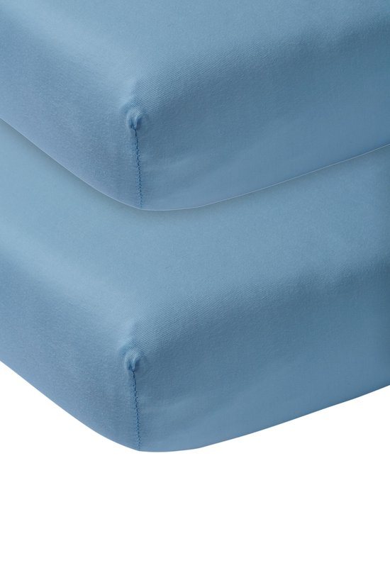 Meyco jersey hoeslaken wieg - 2-pack - 40x80/90 cm - jeans