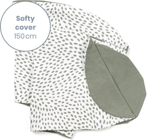 Doomoo Softy Cover - Hoes voor Klein Voedingskussen Softy - Biologisch Katoen - 150 cm - Risotto Kaki