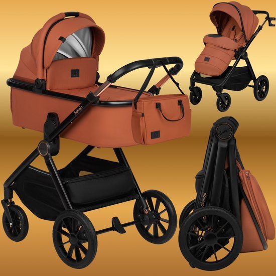 Lionelo Layla Kinderwagen 2 in 1 - XXL SET - Veelzijdig en jaarrond - Grote wielen - Bediening met een hand - Voor alle soorten terrein - Accessoireset