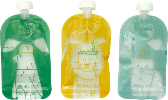 Badabulle 15 Stuks Herbruikbare Knijpzakjes B004500