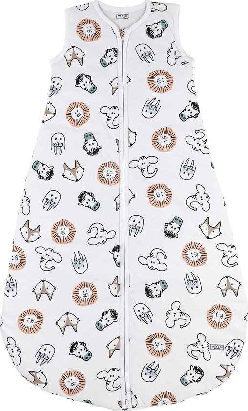 Meyco Baby Animal baby slaapzak rond gevoerd - multicolour - 86cm - 2.5 TOG