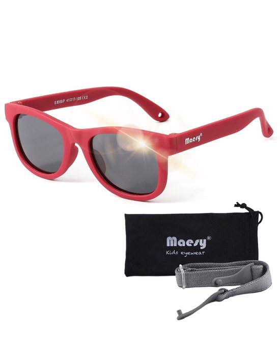Maesy Baby Zonnebril Indi – 0 t/m 2 Jaar - Elastiek - Flexibel - UV400 Bescherming - Zonnebril Kind - Rood