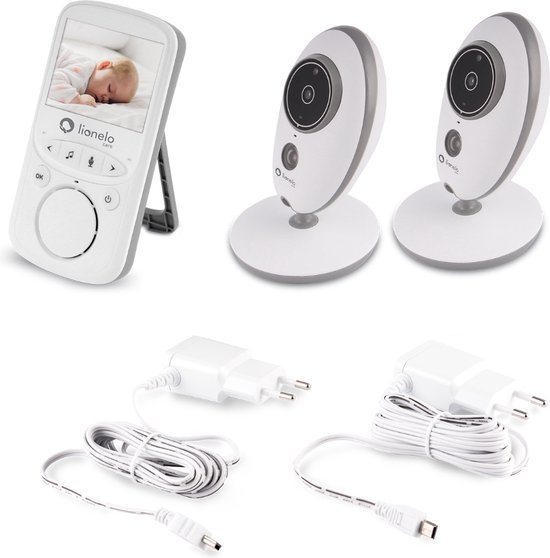 Lionelo Premium Babyphone - Babyfoon 5.1 - Twee camera's - Bereik tot 300 m - Nachtmodus - 20 uur gebruikt