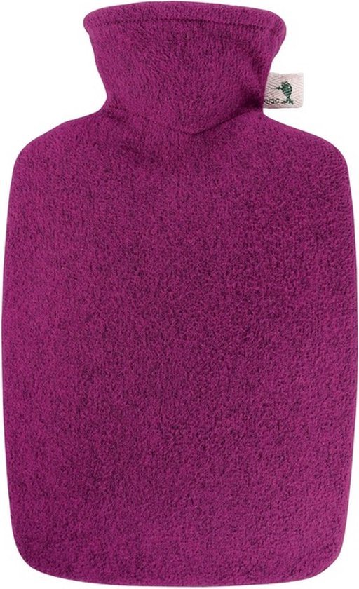 Kruik fuchsia roze met inhoud van 2 liter - Warmwaterkruiken met vilt look hoes/kruikenzak