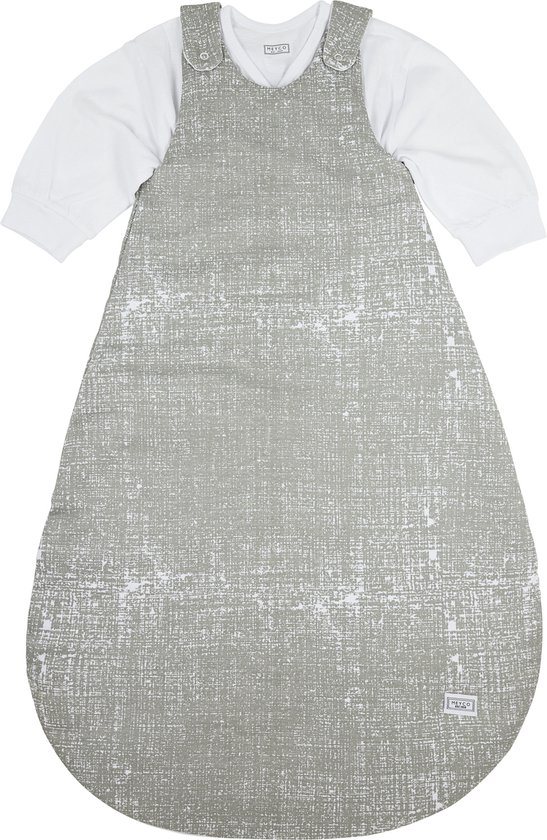Meyco Baby Fine Lines baby slaapzak rond tweedelig - grey - 74/80