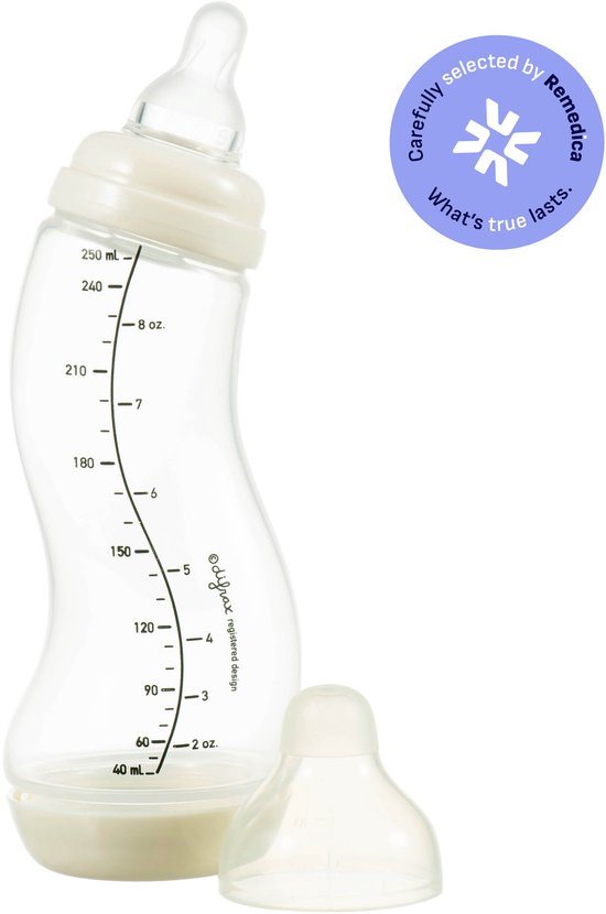 Difrax Natural S-Babyfles - 250 ml - Crème - Anti Colic