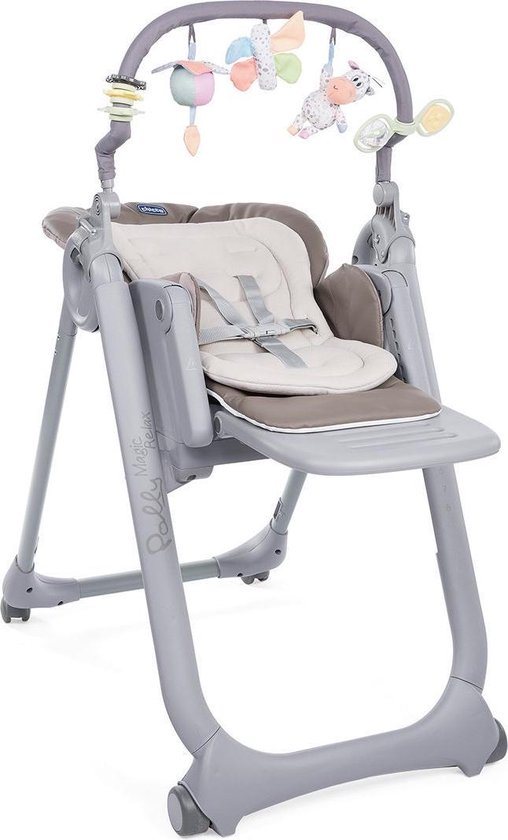 Chicco Polly Magic Relax Kinderstoel - Meegroeistoel - Baby eetstoel - Inclusief speelboog - Cocoa