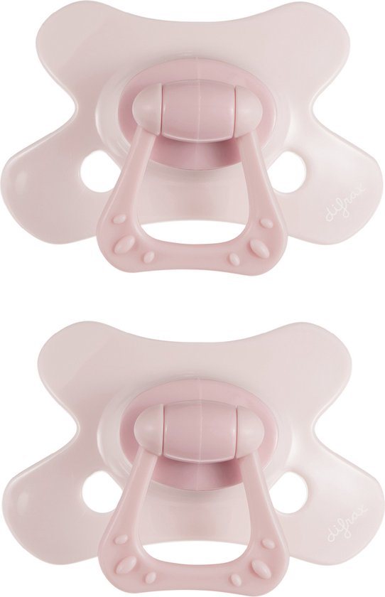 Difrax Natural Fopspeen - 6 tot 12 Maanden - Lichterroze - 2 Stuks