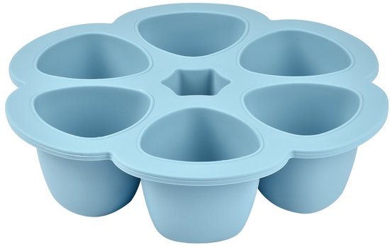 Béaba Siliconen Multiporties - 6x90 ml - Babyvoeding Opbergvorm - BPA-vrij - Blauw