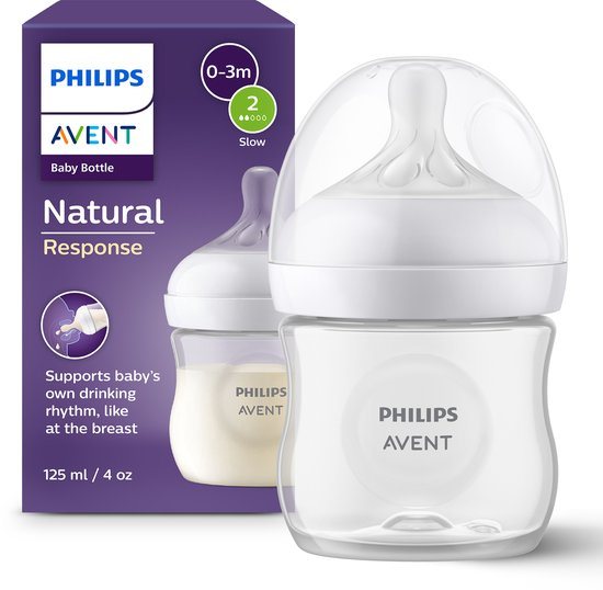 Philips Avent Natural Response babyfles – 125ml – flow 2 – 1 fles – SCY900/01
