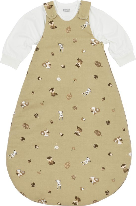 Meyco Baby Slaapzak Winter Forest Animals - rond tweedelig - sand - 80/86 - winterslaapzak