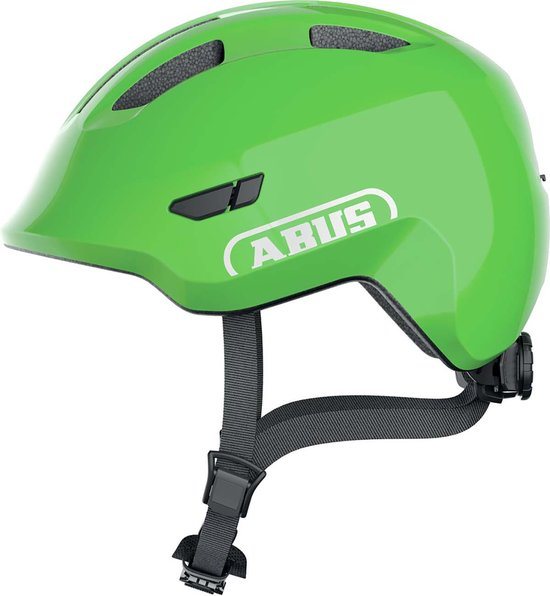 ABUS kinderhelm Smiley 3.0 - fietshelm met diepe pasvorm, kindvriendelijke ontwerpen en ruimte voor een vlecht - voor meisjes en jongens - glanzend groen, maat M