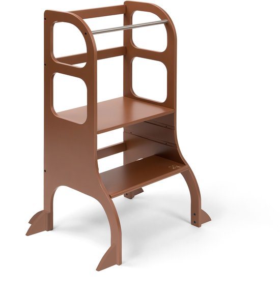 Ette Tete Step Up - Leertoren Mocha - In hoogte verstelbaar - extra support - Learning Tower - Montessori inspired - Keukentrap - Keukenhulp - Leerstoel - Veilig - Duurzaam