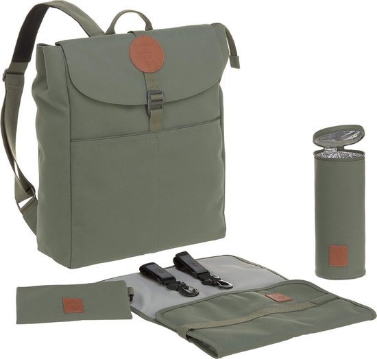 Lässig - Luiertas Adventure Backpack - Olijfgroen - maat Onesize