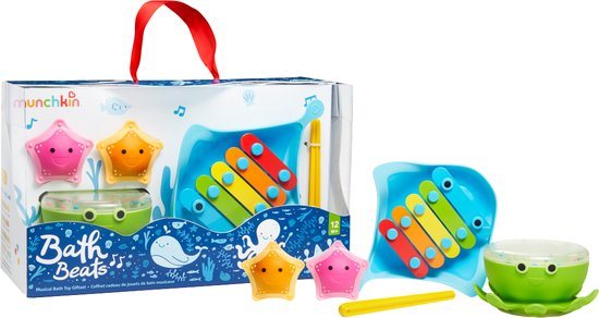 Munchkin Bath Beats Cadeauset - Muziekinstrument voor in en buiten Bad - Bad Speelgoed voor Jongens en Meisjes