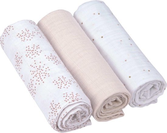 Lässig Hydrofiele luier swaddle doek About Friends Chinchilla 3 stuks 85x85 cm