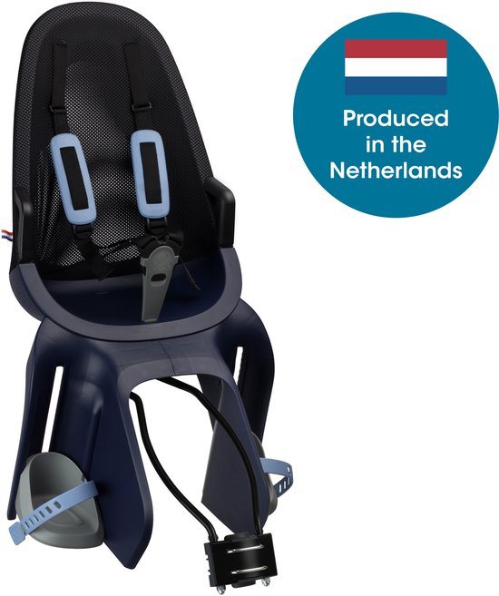 Qibbel Air Fietsstoeltje Achter Framebevestiging - Fietszitje - Denim Blue