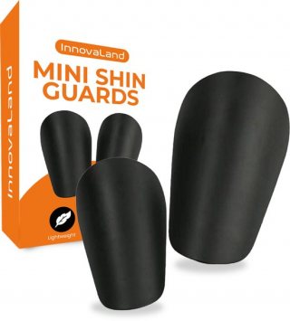 Innovaland - Mini Scheenbeschermers - 1 Paar - Zwart - 8*5 CM - Extra Klein - Mini Scheenbeschermers Voetbal - Kind - Volwassenen - Mini Shin Pads - Scheenbeschermer