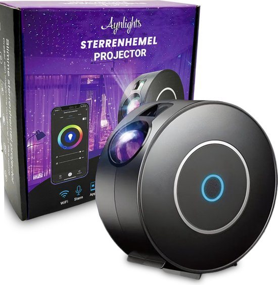 Aynlights® - Slimme Sterren projector - BLAUWE LASER - LIMITED Met Bluetooth - Galaxy projector - Star projector - Bediening via App, apparaat, Alexa en Google Home - Sterrenhemel - Ruimtehemel - Bekend van TIKTOK - Cadeau tip - 2 Jaar Garantie