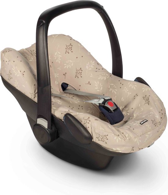 Dooky Seat Cover 0+ Autostoelhoes Romantic Leaves Beige - Universele Autostoelhoes Maxi Cosi CabrioFix, Maxi Cosi hoes Pebble, Maxicosi hoes, Cybex en meer - Autostoelhoes Baby Universeel