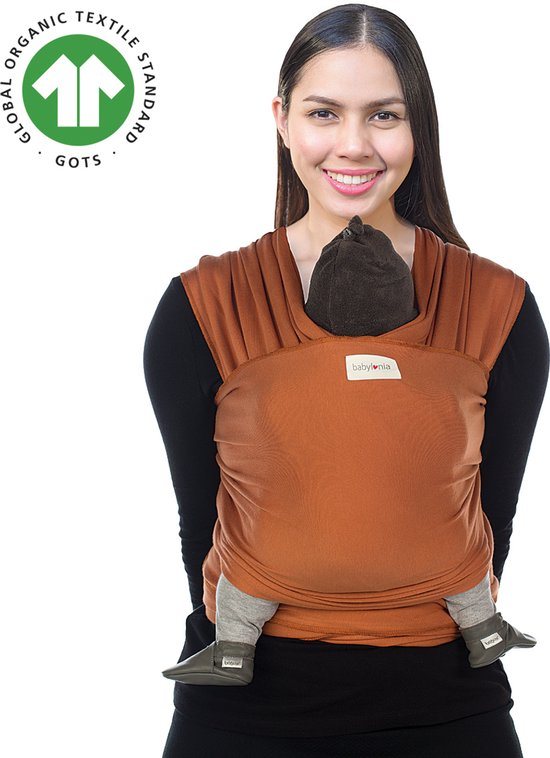 Babylonia TRICOT SLEN ORGANIC Draagdoek Baby - 500 cm - Mocha Mousse