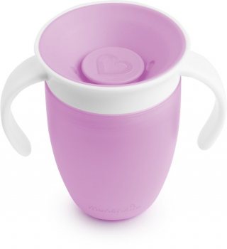 Munchkin Miracle Anti-Lek 360° Drinkbeker - Trainer Cup - Oefenbeker voor Baby en Kind - 207ml - Paars