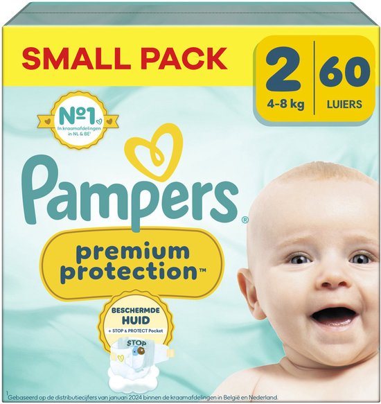 Pampers - Premium Protection - Maat 2 - Small Pack - 60 Stuks - 4-8 kg