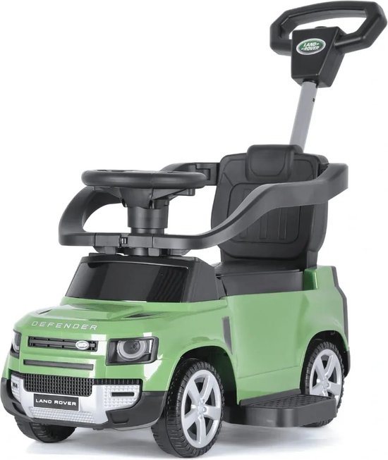 Land Rover Defender Loopauto - 2-in-1 functie - met Duwstang - Groen