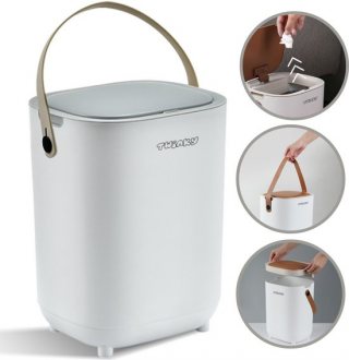 Twinky® Luieremmer – 15 Liter Inhoud – Geurvrije Luier Emmer met Hygiënesensor – Ruimte voor 30 Luiers – Duurzaam & Stijlvol - Grijs