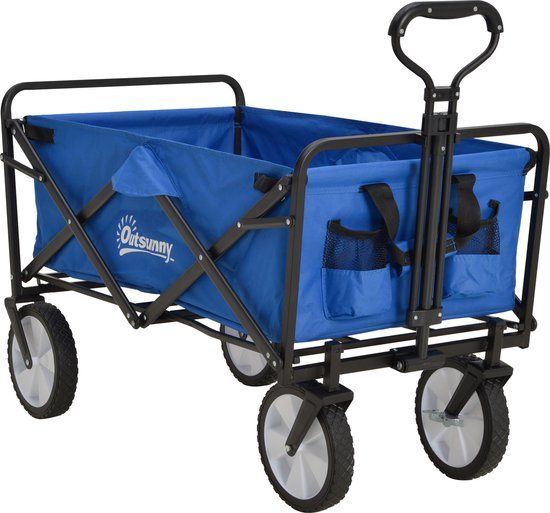 Outsunny - Bolderkar - Opvouwbaar - 360° wielen - 93 x 49 x 75-100 cm