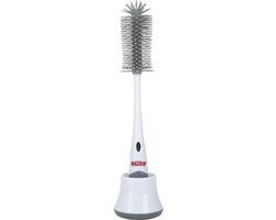 Nuby - Silicone flessenborstel met houder - Grijs