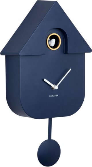 Karlsson Koekoeksklok Modern Cuckoo - Blauw - 8.5x21.5x41cm - Wandklok Modern