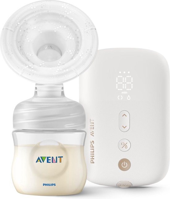 Philips Avent enkele elektrische borstkolf, ziekenhuissterkte, stille en oplaadbare motor voor een discrete ervaring, waar je ook bent, reistasje, model SCF396/31