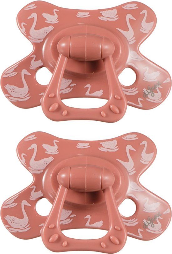 Difrax Natural Fopspeen - 12 tot 18 Maanden - Rood - 2 Stuks