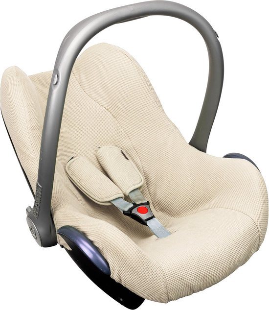Maxi Cosi hoes Pebble Cabriofix Citi - Autostoelhoes Groep 0 - Zacht Katoen - Met Waterdichte Voering ter Bescherming van je Autostoel - Perfecte Pasvorm - Combineer met de Bijpassende Ukje Zonnekap Voetenzak en Gordelbeschermer - Beige