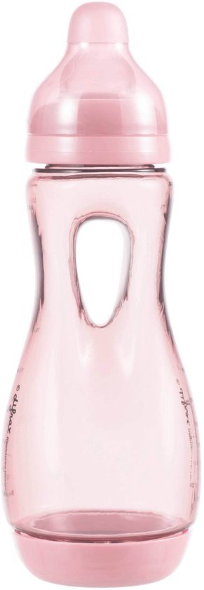 Difrax Handgreepfles - 240 ml - Roze - Anti Colic