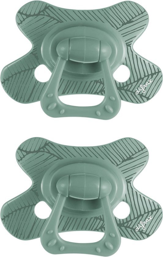 Difrax Natural Fopspeen - 6 tot 12 Maanden - Sage - 2 Stuks