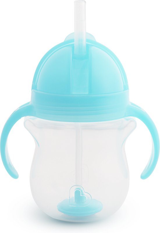 Munchkin Tip & Sip Antilek Rietjesbeker - Drinkbeker met Rietje - Vaatwasserbestendig - Vanaf 6 maanden - 207ml - Blauw - Munchkin Drinkbeker met een rietje