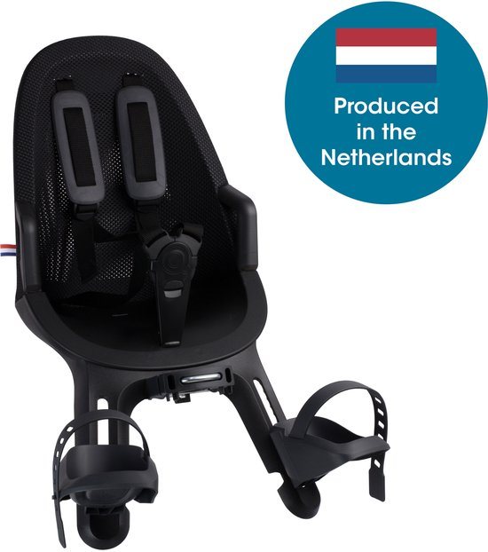 Qibbel Air Fietsstoeltje Voor - Midnight Black - Stuurpenbevestiging - Voorzitje - Fietszitje - Stuur