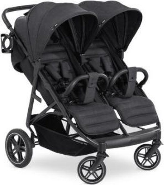 Hauck Uptown Duo Tweeling- en duobuggy - extra grote zonnekap - Melange Black