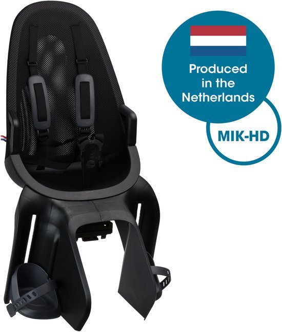 Qibbel Air Fietsstoeltje Achter - MIK-HD - Fietszitje - Midnight Black