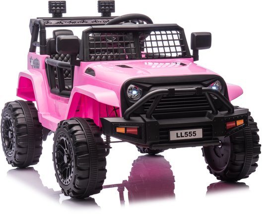 FINOOS JEEP - Elektrische Kinderauto 12V Met Afstandsbediening - Roze