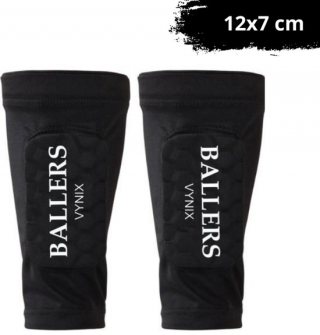 Vynix Ballers ingebouwde scheenbeschermer - Scheenbeschermers voetbal - Shin Pad Sleeve - Voetbal scheenbeschermers - 12+ jaar -Met opbergzakje 12x7cm - Zwart