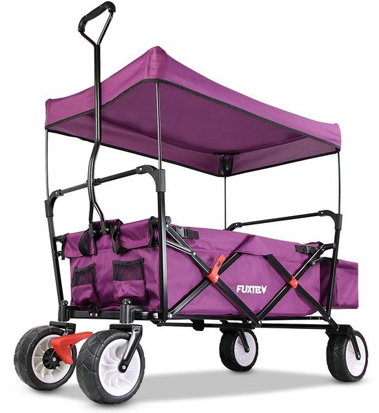FUXTEC CT350 Wild Cruiser Bolderkar met Dak - Opvouwbaar - 75 kg - Paars - Strand & Kinderen
