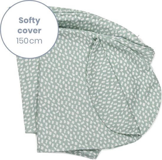 Doomoo Softy Hoes – Vervanghoes voor Voedingskussen Softy – Biologisch katoen – 150 cm – Cloudy Kaki