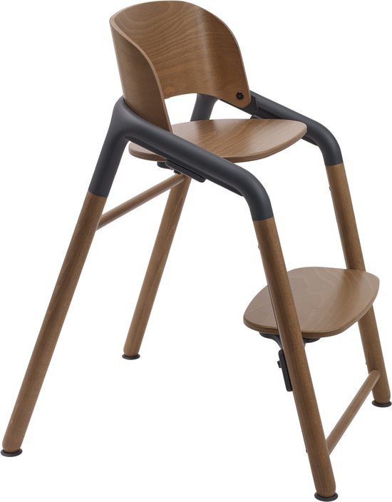 Bugaboo Giraffe houten kinderstoel, verstelbaar in 1 seconde, Dark Wood/Grey