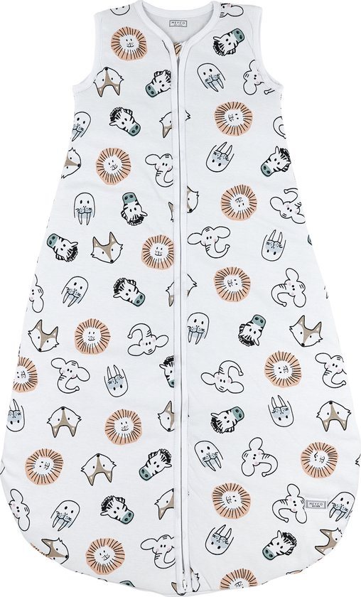 Meyco Baby Animal baby zomerslaapzak rond - multicolour - 74cm - 0.5 TOG